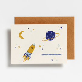 POSTCARD - SENDING YOU COSMIC BIRTHDAY WISHES - 5 pieces