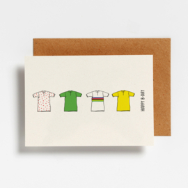 POSTCARD - HAPPY B-DAY CYCLING SHIRT - 5 stuks