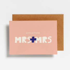 POSTCARD - GEFELICITEERD MRS-MRS - 5 STUKS