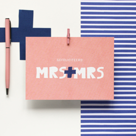 POSTCARD - GEFELICITEERD MRS-MRS - 5 STUKS