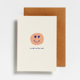 POSTCARD - SMILEY YOU MAKE MY HEART SMILE - 5 stuks