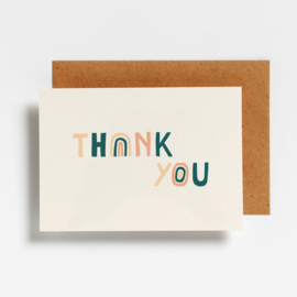 POSTCARD - RAINBOW THANK YOU   - 5 stuks