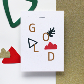 POSTCARD - YOU ARE GOLD - 5 STUKS