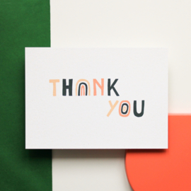 POSTCARD - RAINBOW THANK YOU   - 5 pieces