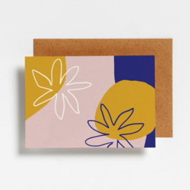 POSTCARD - ABSTRACT FLOWERS - 5 pieces