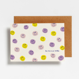 POSTCARD - SMILEY HAVE FUN ON YOUR BIRTHDAY - 5 stuks