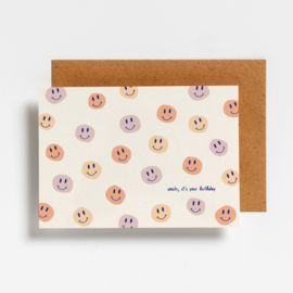 POSTCARD - SMILEY SMILE IT'S YOUR BIRTHDAY - 5 pieces