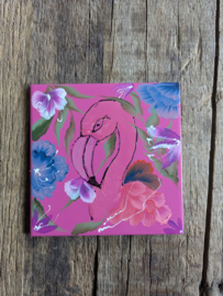 Tegeltje Flamingo pink