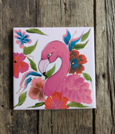 Tegeltje Flamingo