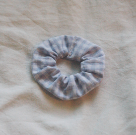 scrunchie gingham white/blue (cotton)