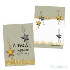 "A new beginning" gelukspoppetjes kaartjes per 25 stuks