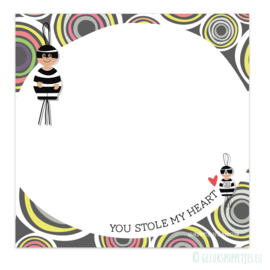 You stole my heart geluksboefjes notitieblokje per 10 stuks