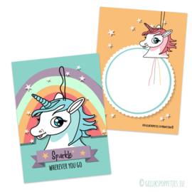 Unicorn gelukspoppetjes pen per 10 stuks