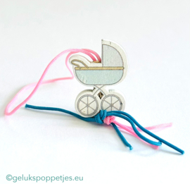 Geluks kinderwagen blauw per 50 stuks