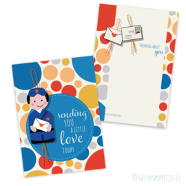 Gelukskaartje “sending you a little love” per 25 stuks