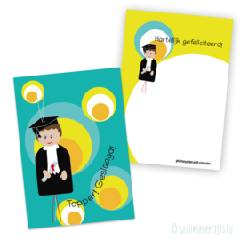 Topper! Geslaagd! gelukskaartje per 25 stuks