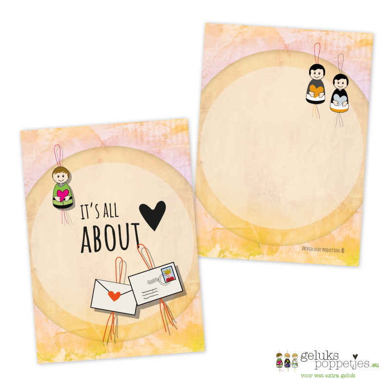 It's all about "love" gelukskaartje per 25 stuks
