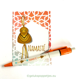 Namaste gelukspoppetje boeddha pen per 10 stuks