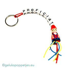 Proficiat gelukskabouter sleutelhanger per 25 stuks