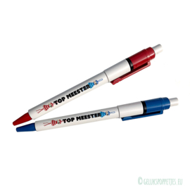 Topmeester gelukspoppetjes pen (5x blauw 5x rood)