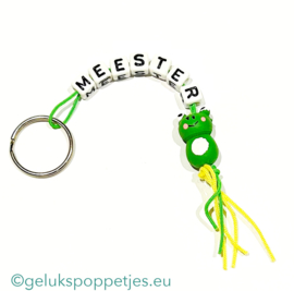 Gelukskikkertje sleutelhanger voor de meester per 25 stuks