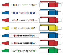 Maatwerk gelukspoppetjes pennen vanaf 25 stuks