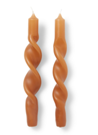 Twisted Candles -Set van 2 stuks -Terracotta