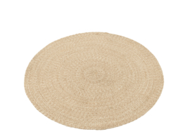 Rond tapijt in beige/wit visgraatmotief M