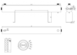 Luxe Style Uv-c filter RVS 110w lamp 1" 5400l/u met timer