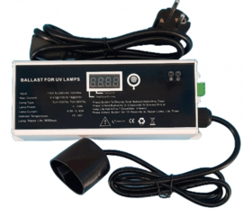 Transformateur avec minuterie pour lampe UV 6-55W avec connecteur à 4 broches