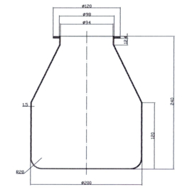 Membraan expansievat 20-24 liter Butyl