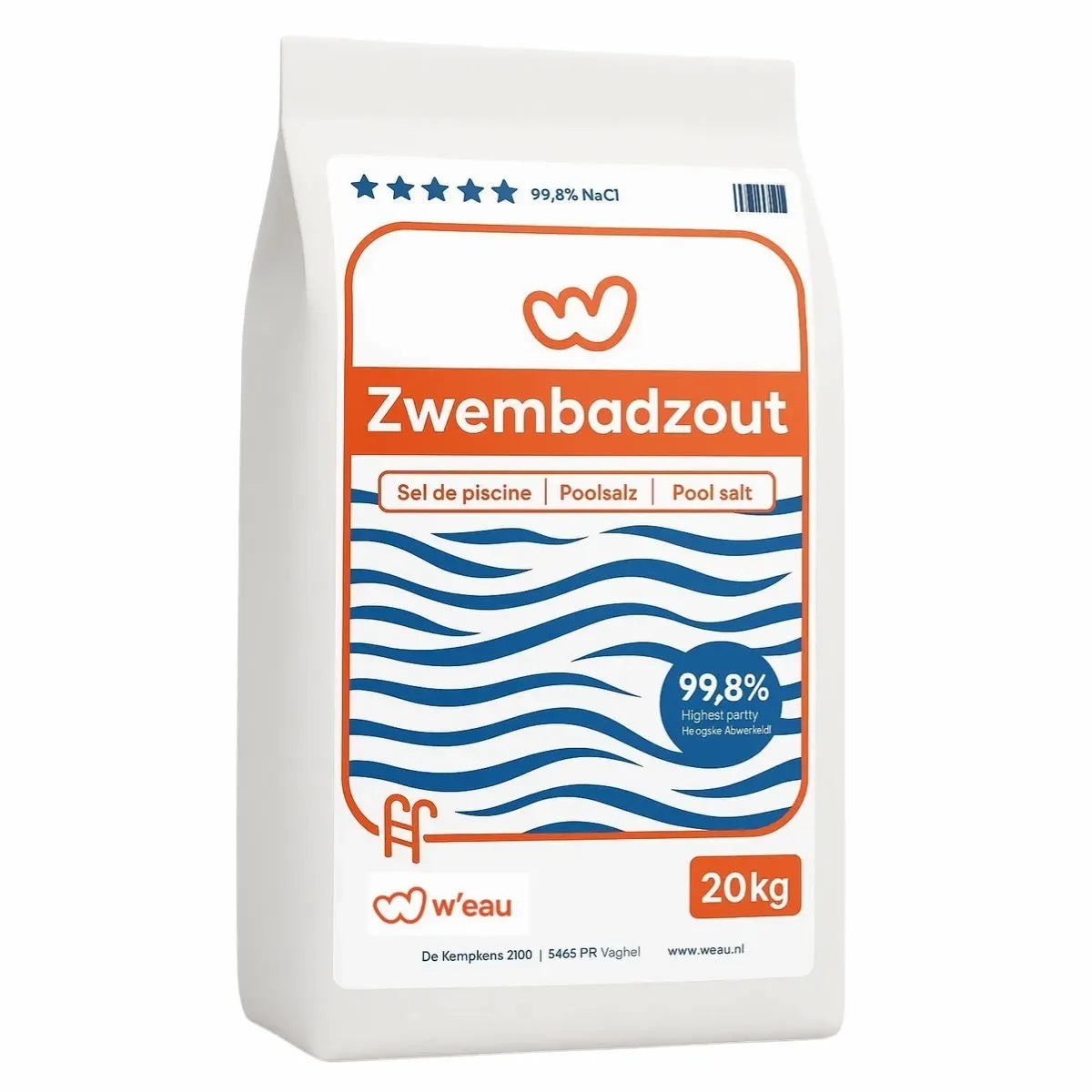 Sel pour piscine W'eau 4 x 20 kg