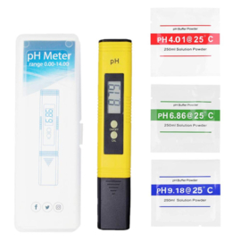 Digitaal pH meter zwembad geel inclusief opbergbox + batterij