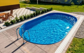 Ibiza Metalen zwembad Ovaal 800 x 416 x 150 (incl. uitsparingen voor skimmer/inspuiter)