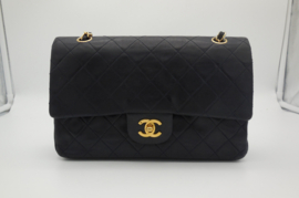 RESERVED CHANEL NAVY blue medium 25 double flap bag + auth.ticket VC+extra auth.cert., dustbag and box