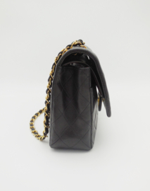 RESERVED CHANEL black medium 25 double flap shoulderbag + authenticity card, auth. Rebelle, dustbag, box