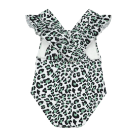 badpak Panter print wit groen