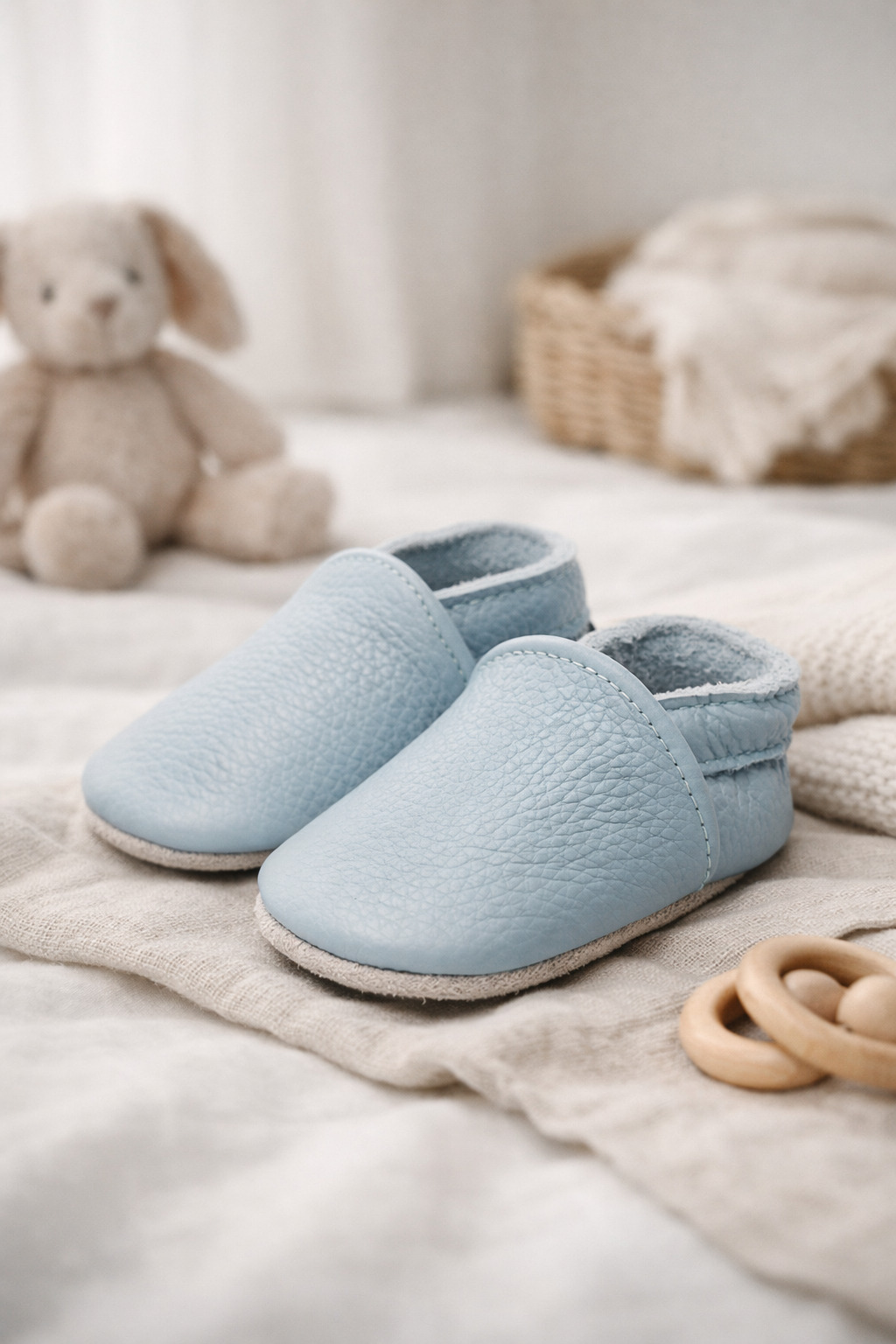 Supercute baby blauwe slofjes