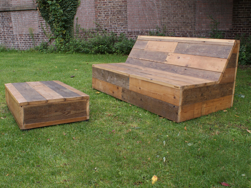 tuinbank van gerecycled hout