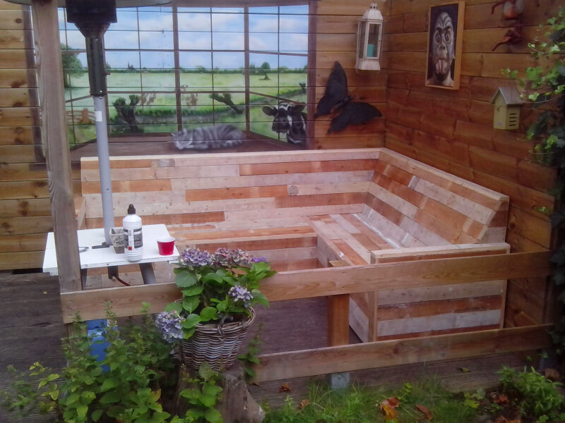 tuinbank van gerecycled hout
