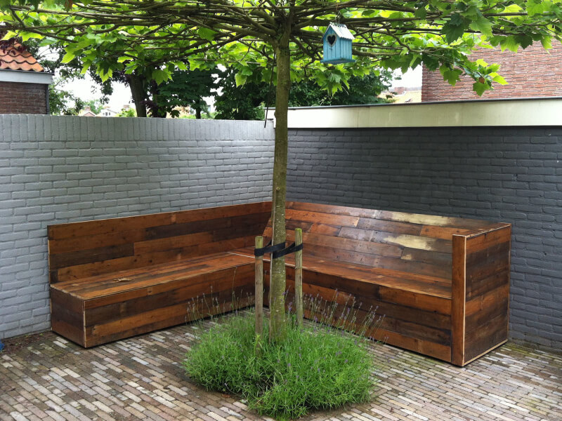 tuinbank van gerecycled hout