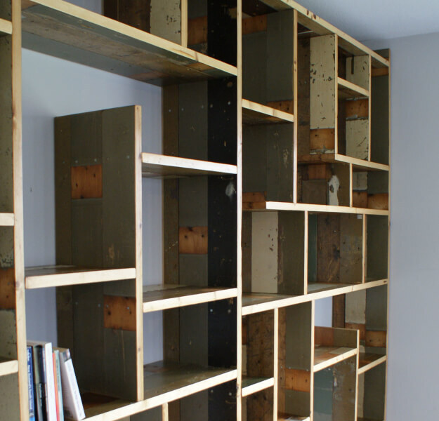 vakkenkast van gerecycled hout