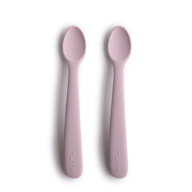 Mushie | Siliconen baby lepeltjes - Soft lilac (2 stuks)