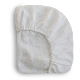 Mushie | Crib sheet | White - wit | 120x60