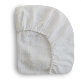 Mushie | Crib sheet | White - wit | 96,5 x 61 cm