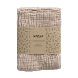 Natruba | hooded baby towel Muslin | 100% organic | Powder