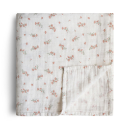 Mushie | Swaddle - pink flower
