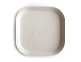 Mushie | Square Dinnerware Plates, Set of 2 (Ivory)