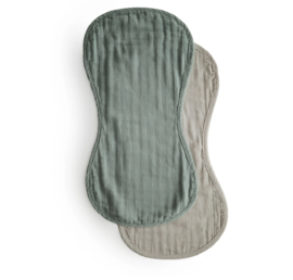 Mushie | Spuugdoeken (2 stuks) - Roman Green en Fog