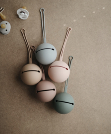 Mushie | Silicone Pacifier Holder Case | Dried Thyme